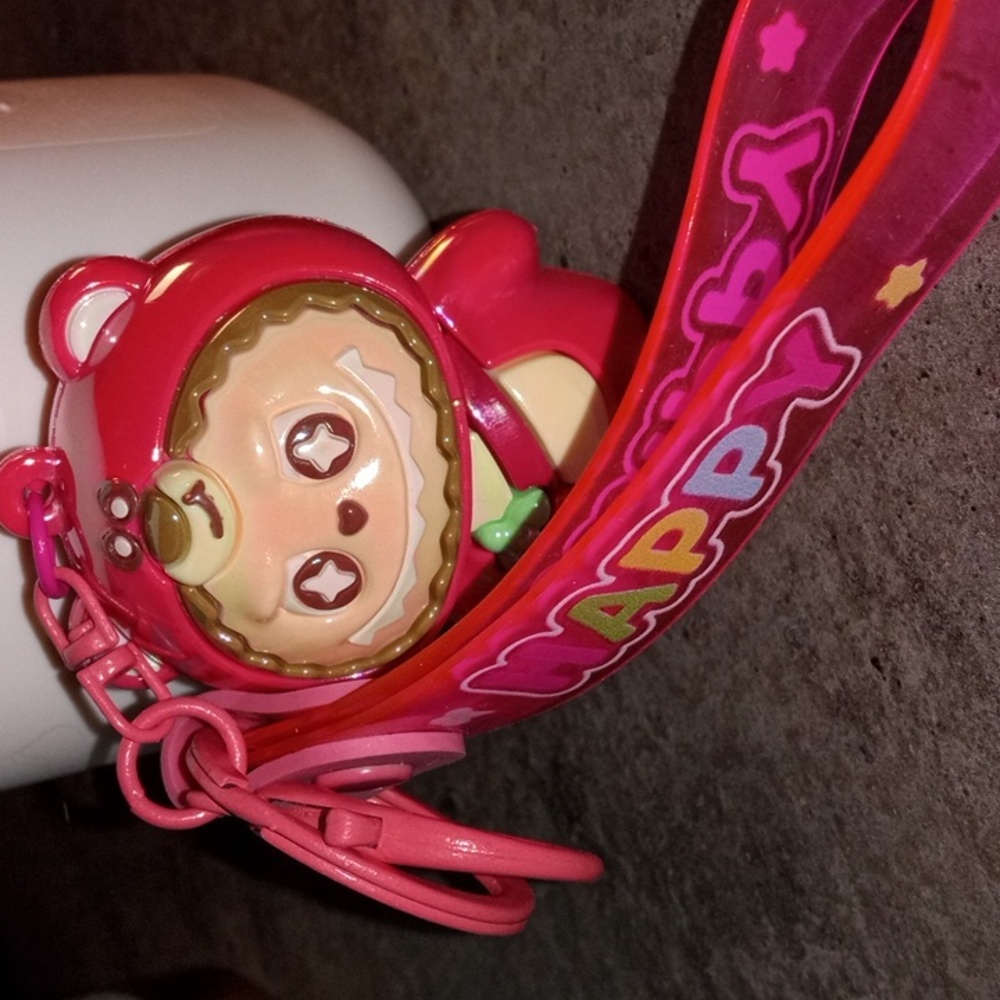 NEON FUCHSIA STRAWBERRY LABUBU 3in